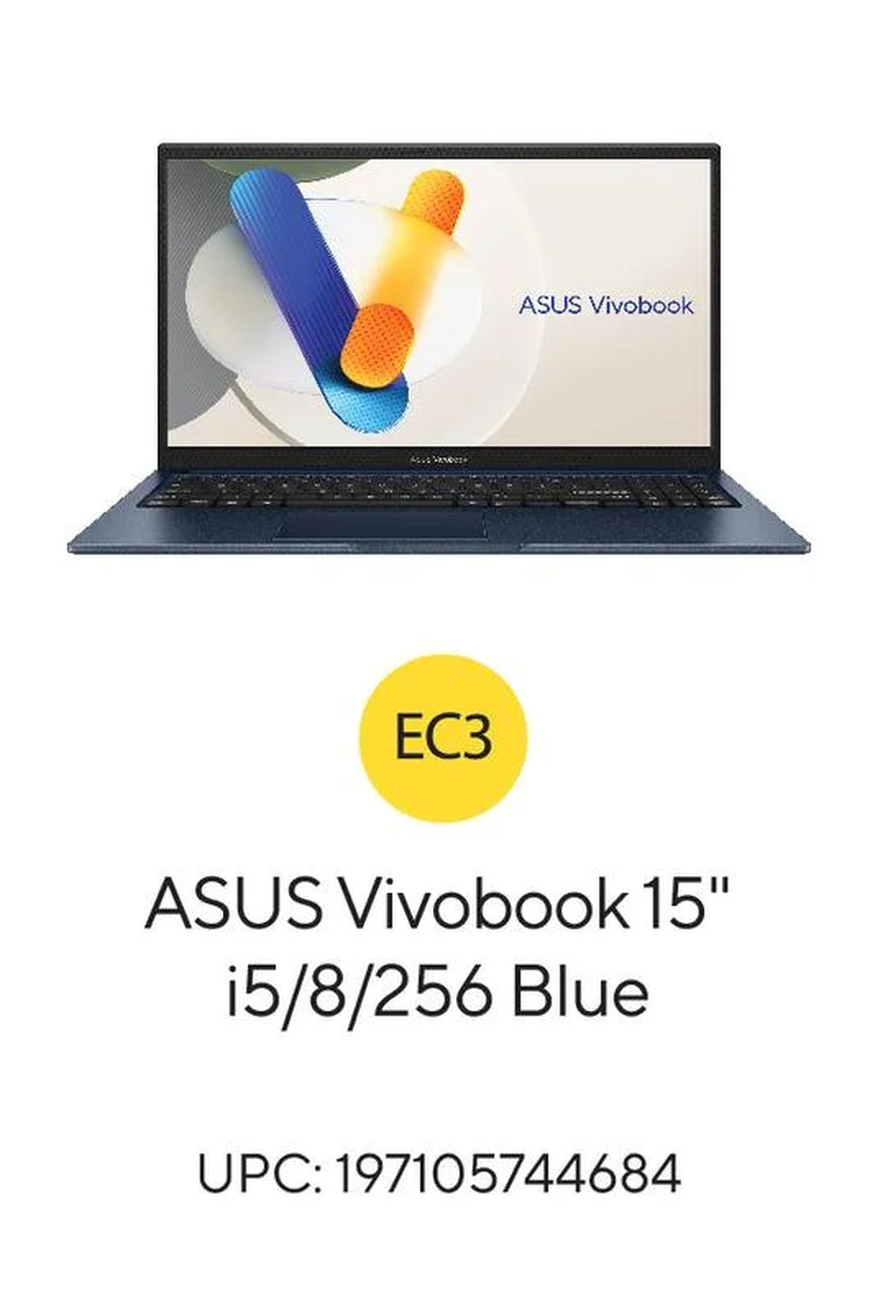 Vivobook15.6" Intel Core i5 8GB RAM 256GB SSD Quiet Blue