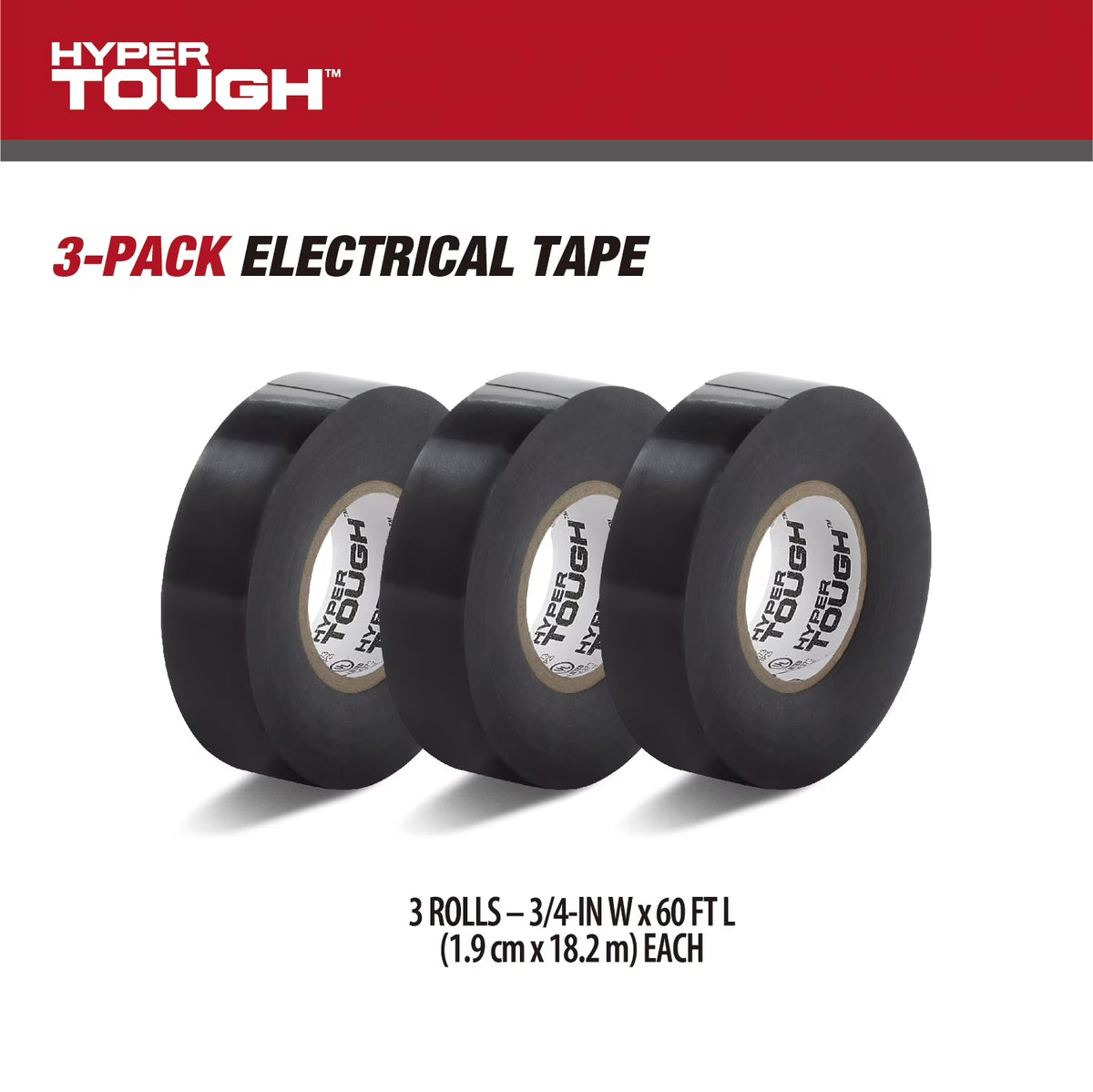 Black Electrical Tape, 3-Pack