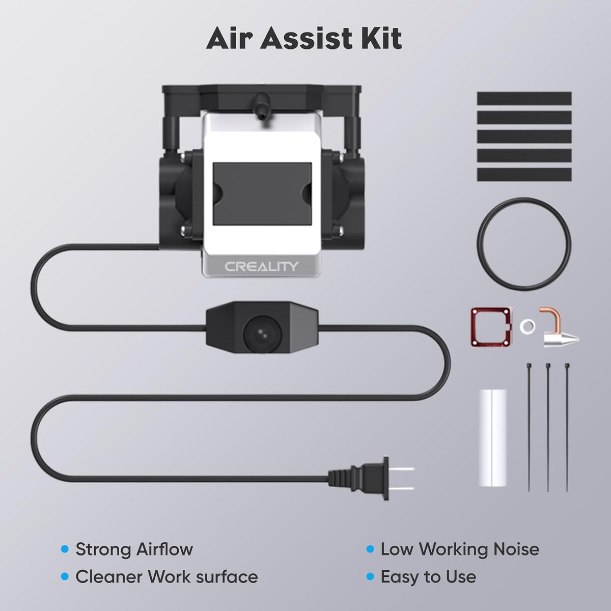 Air Assist for Laser Cutter, Laser Air Assist Laser Engraver for Wood and Metal 22L/Min Air Output for Laser Air Assist Protect Laser Lens Reduce Surface Temperature