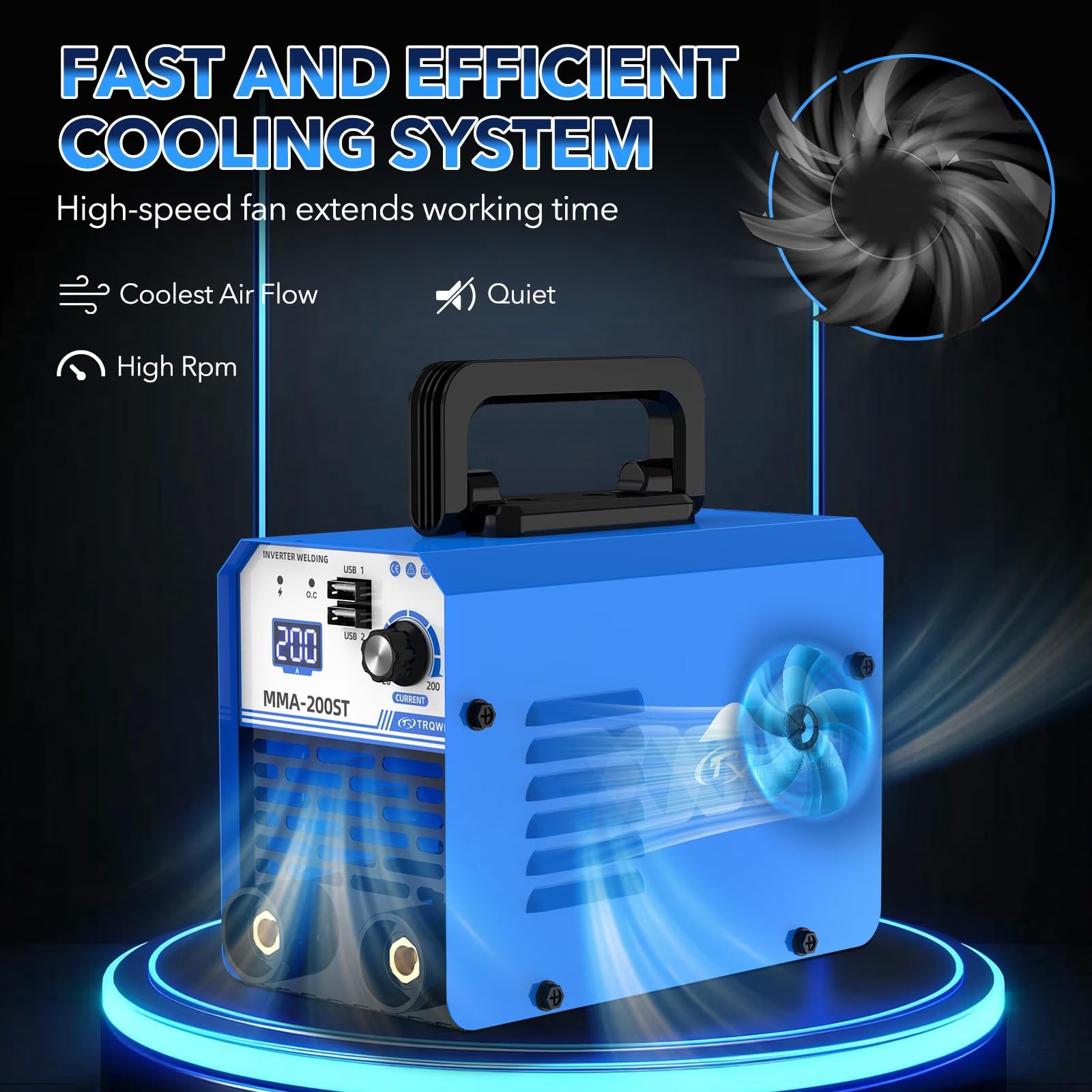 200A MMA Welding Machine 110V Stick Welder Machine Portable ARC Welder with IGBT Digital Display Hot Start for Beginners and Professionals Welder