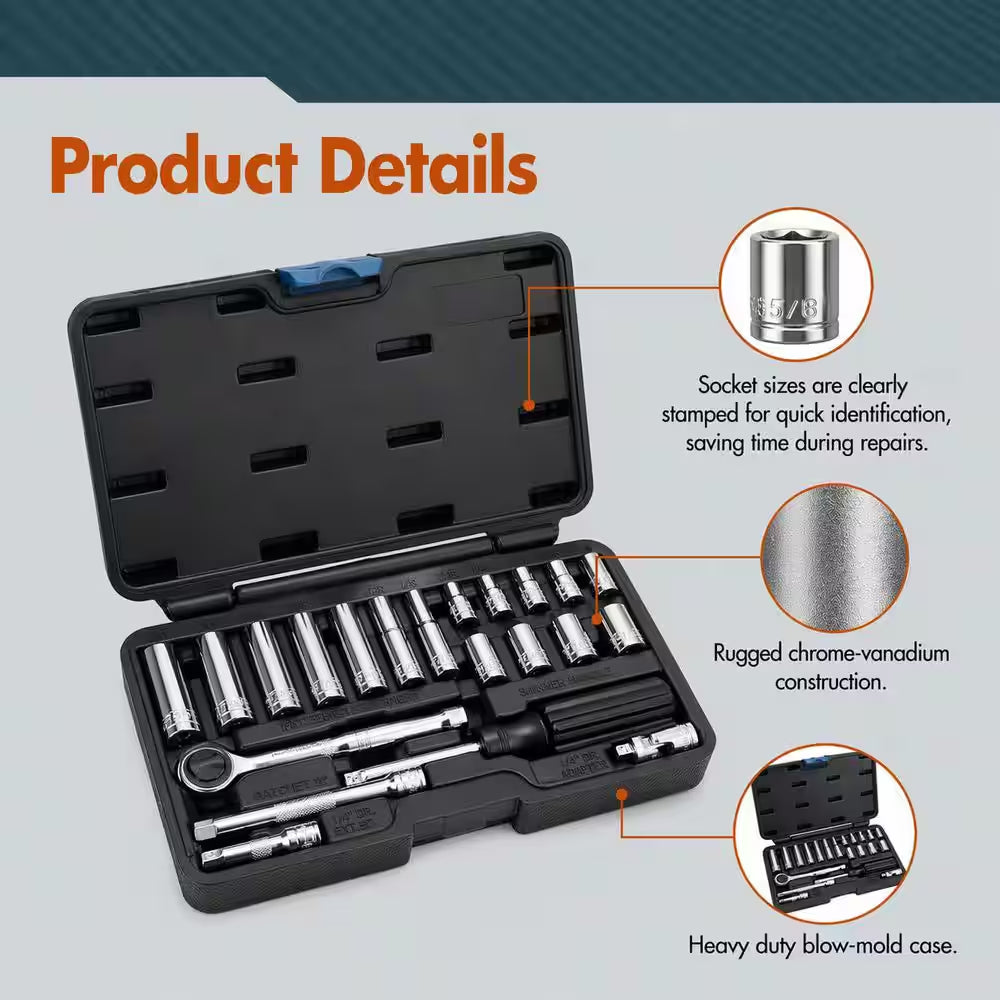 21-Piece SAE Mechanics Tool Set with Case