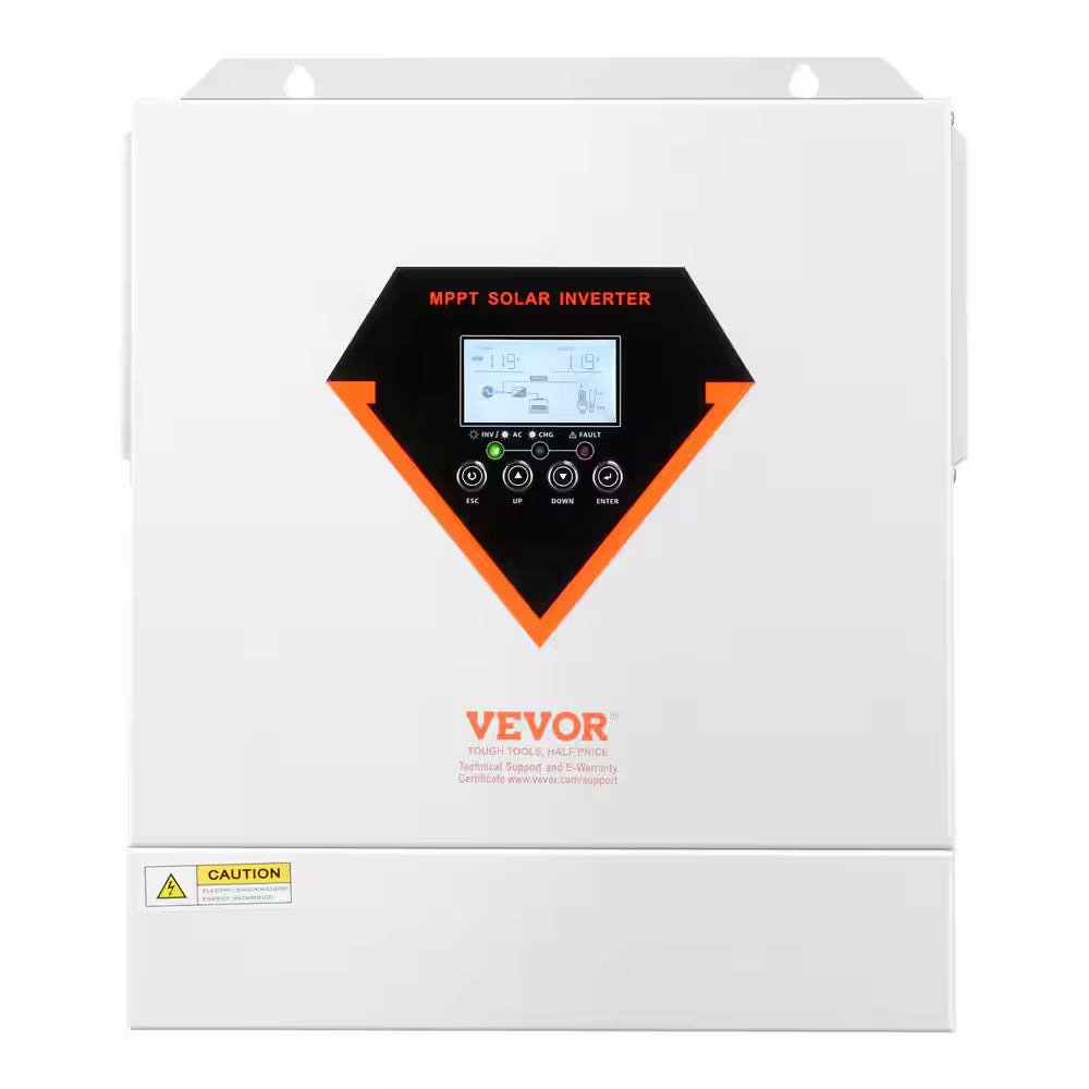 Hybrid Solar Inverter 3000-Watt All in One Sine Wave Power Inverter Charger Kit 24-Volt DC to 110/120-Volt AC Offgrid