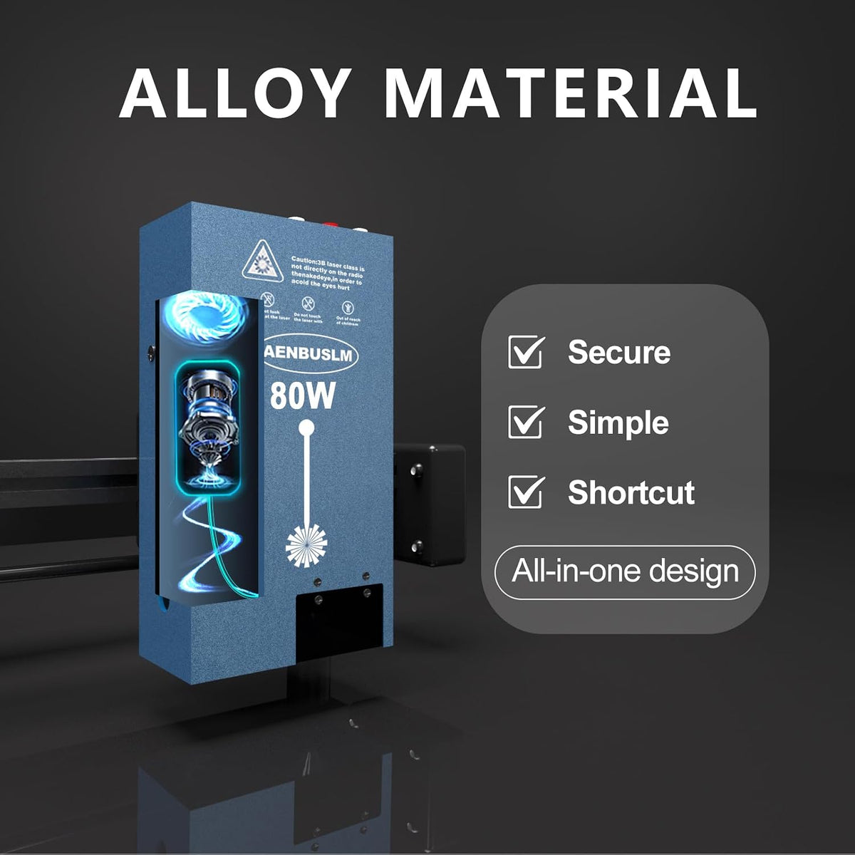 Laser Module,Laser Engraving Cutting Module for Wood, Compressed Spot CNC Carving DIY Laser Master for Laser Cutter & Laser Engraver Machine - Class 4 (AMZ2-NZB-80W)