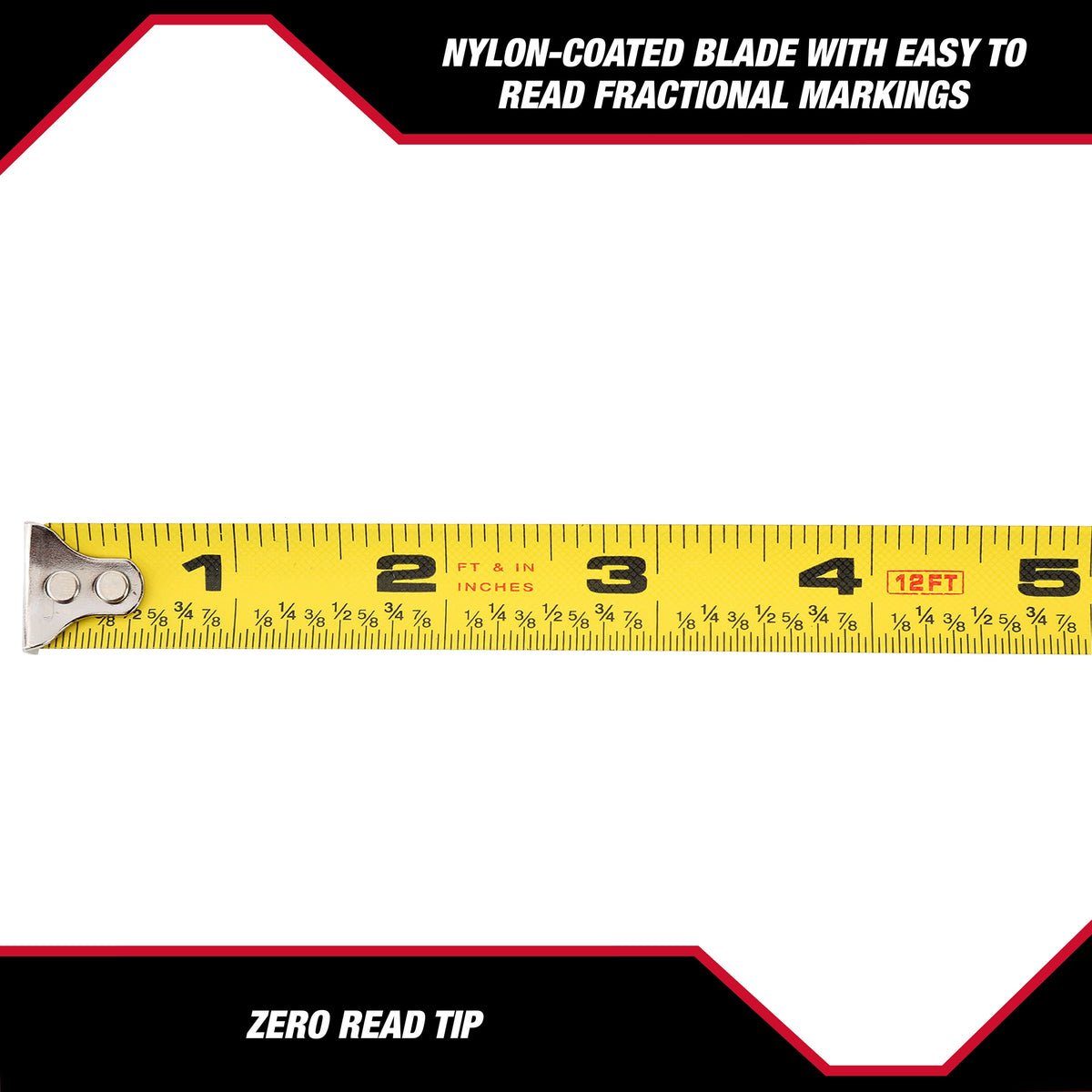 Tape Measure, 12 Ft, Nylon Coated Blade, VN-42038
