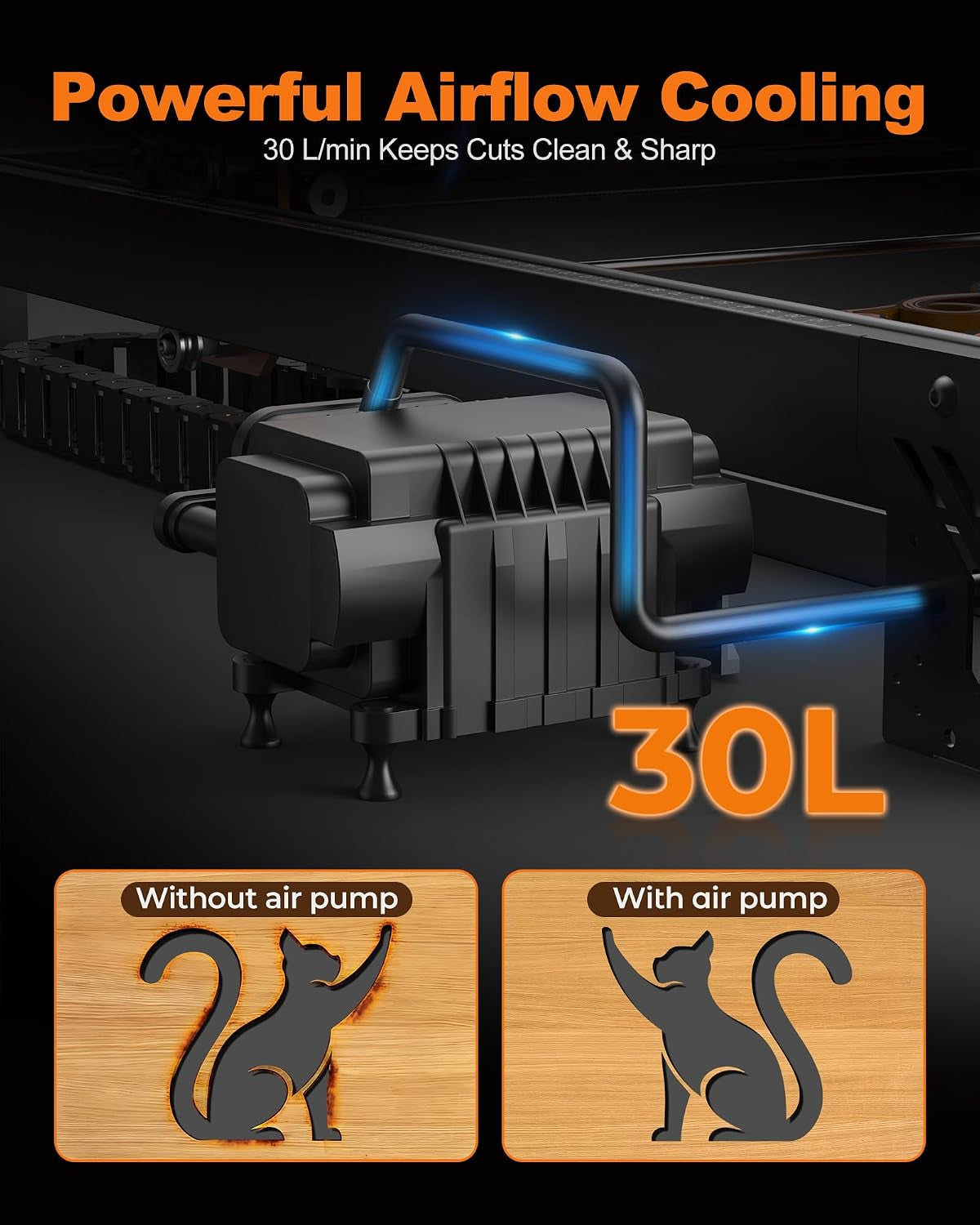 S2 Pro 36W Laser Engraver, Diode Lazer Machine with 30L Air Assist