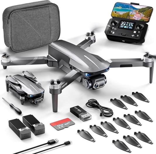 4K Drone with Camera for Adults, 52-Min Flight, 10,000FT Range, 249G Foldable FPV Quadcopter, 5G Wifi, Brushless Motor, Smart Return Home (Grey)