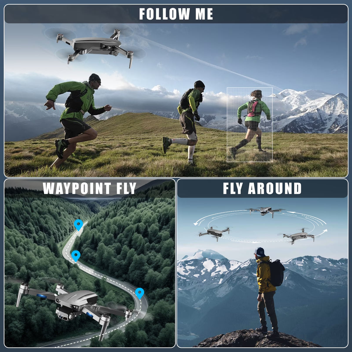 4K Drone with Camera for Adults, 52-Min Flight, 10,000FT Range, 249G Foldable FPV Quadcopter, 5G Wifi, Brushless Motor, Smart Return Home (Grey)