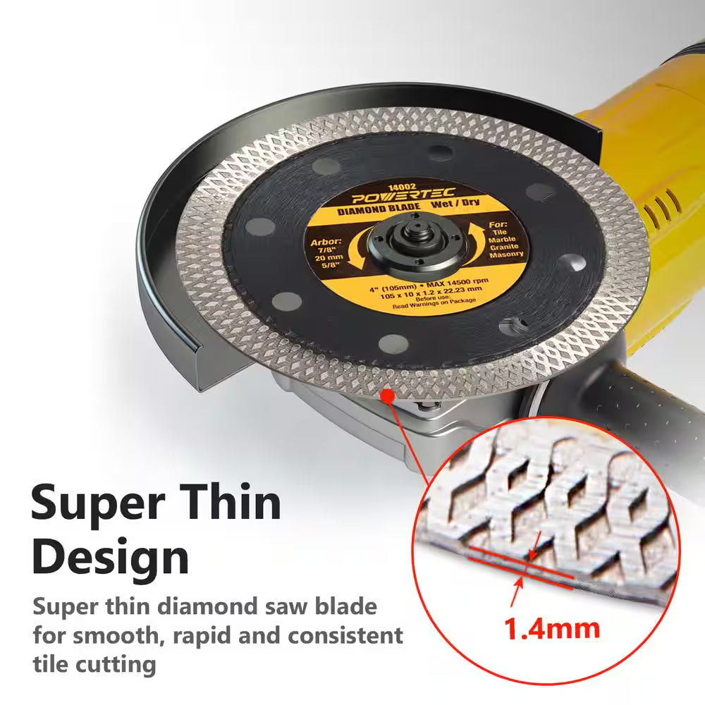 4 In. Turbo Mesh Rim, Super Thin Diamond Saw Blades for Handheld Tile Saw and Angle Grinder (3-Pack)
