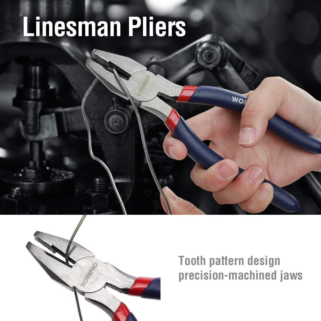 7-Piece Pliers Set with Groove Joint, Long Nose, Slip Joint, Linesman, and Diagonal Pliers for DIY & Home Use