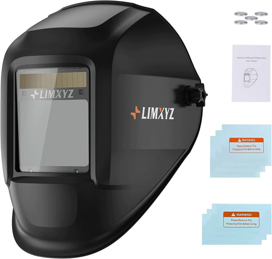 Welding Helmet Auto Darkening,Large Viewing 3.94 * 3.15" True Color Welding Hood with 4 Arc Sensors Solar Powered,Wide Shade 5-9/9-13 for TIG, MIG, MAG (L-001)