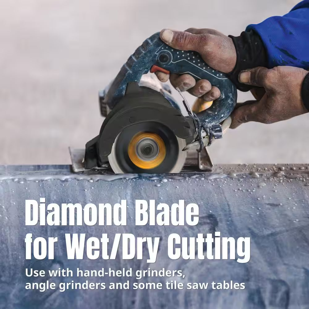 4 In. Turbo Mesh Rim, Super Thin Diamond Saw Blades for Handheld Tile Saw and Angle Grinder (3-Pack)