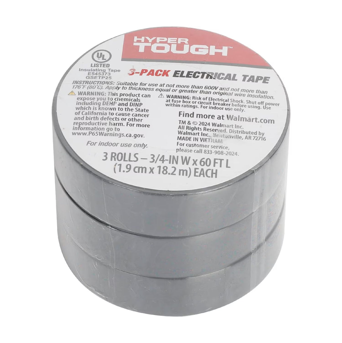Black Electrical Tape, 3-Pack