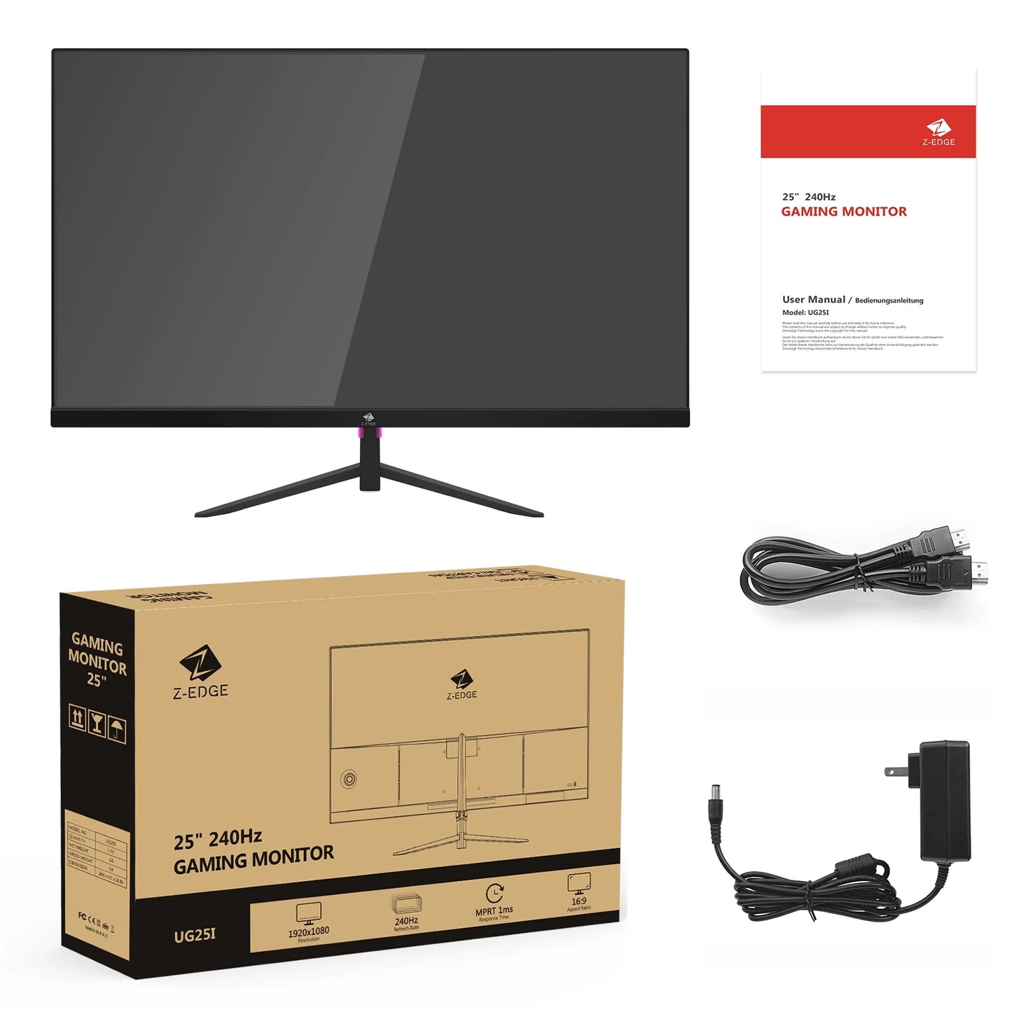25 Inch Gaming Monitor 1080P 240Hz 1Ms MPRT FHD VA Panel 350Cd/M² Brightness Computer Monitor