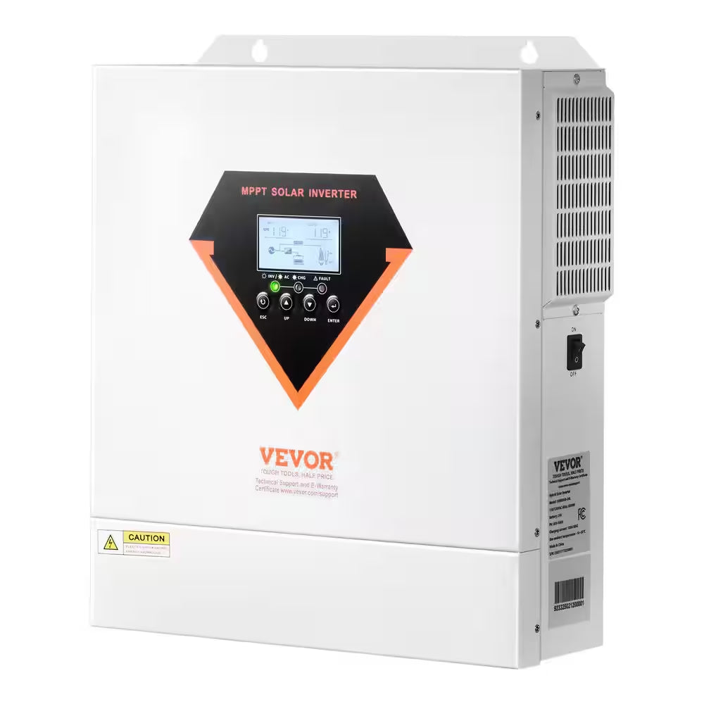 Hybrid Solar Inverter 3000-Watt All in One Sine Wave Power Inverter Charger Kit 24-Volt DC to 110/120-Volt AC Offgrid