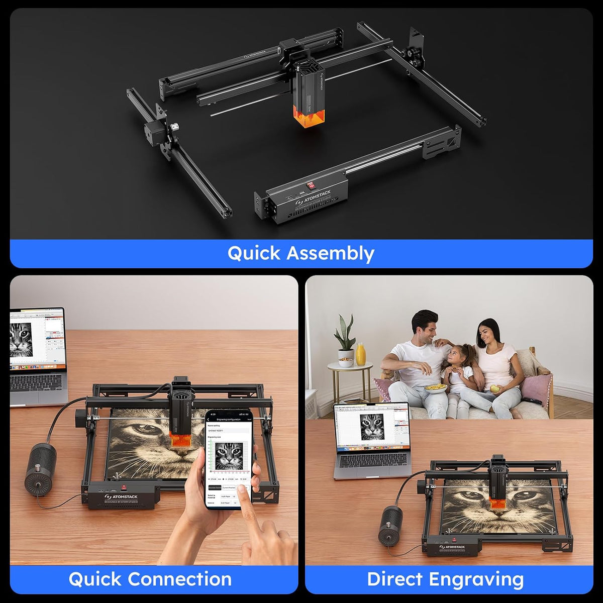 20W A20 PRO V2 Laser Engraver, 0.06Mm High Accuracy Laser Cutter for Wood, Metal, Acrylic and Glass, Professional DIY Laser Engraving Machine with Eye Protection