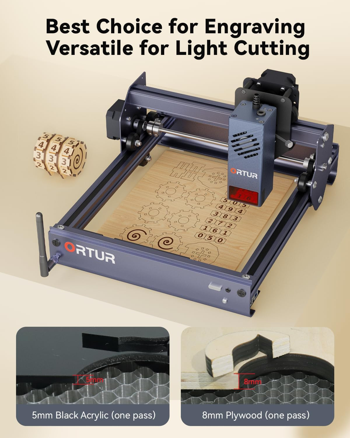 F20 Laser Engraver, 10000Mw Laser Engraver Machine Class 4 Higher Accuracy Wood Cutter with Large Working Area 150X150Mm, 15000Mm/Min Engraving Speed for Wood Acrylic Metal Glass