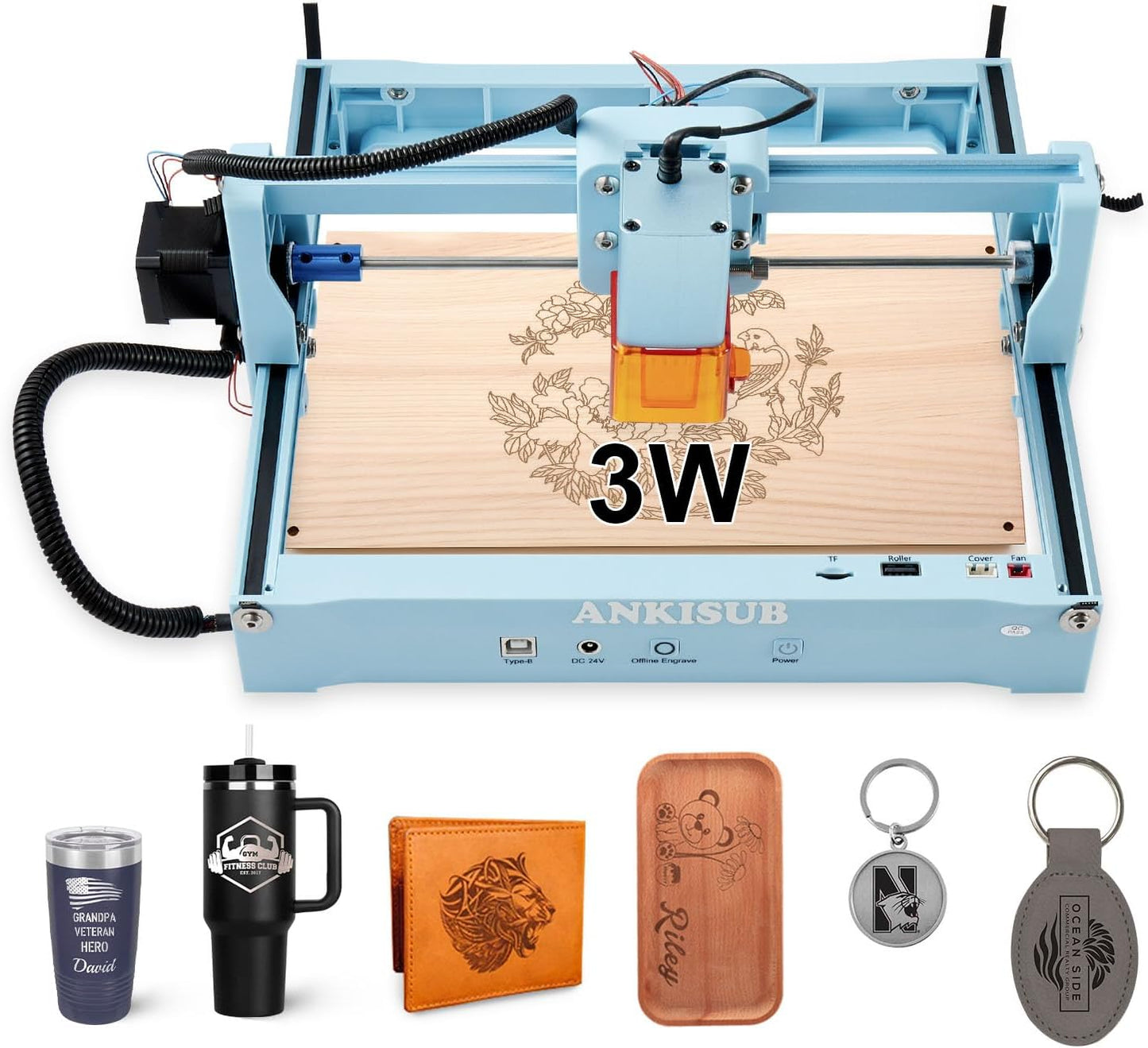 L4 Laser Engraver Machine, 3000Mw Laser Engraving Cutting Machine with 7000Mm/S Fast Laser Engraver Machine, 150X200Mm Working Area, Portable Laser Marking Machine for Jewelry, Metal, Class IV