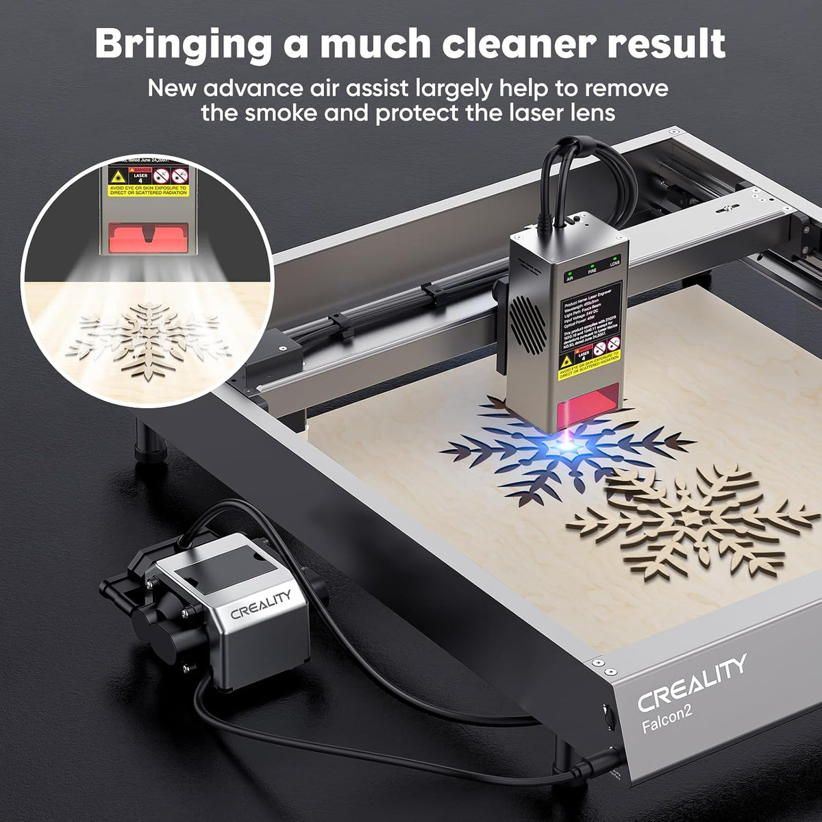 Air Assist for Laser Cutter, Laser Air Assist Laser Engraver for Wood and Metal 22L/Min Air Output for Laser Air Assist Protect Laser Lens Reduce Surface Temperature