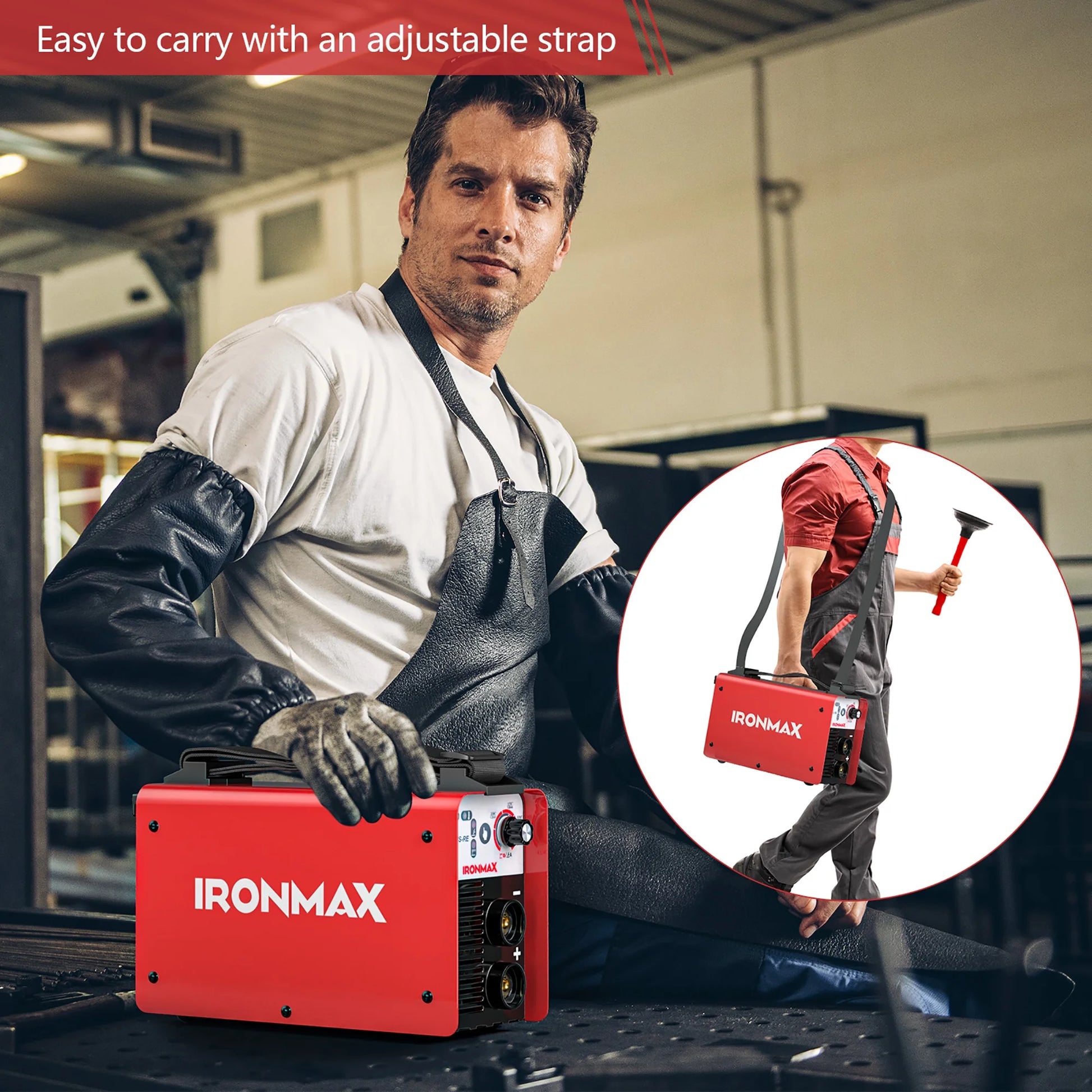 IRONMAX MMA Welder IGBT Welding Portable Machine W/ Electrode Holder&Earth Clamp&Adapter
