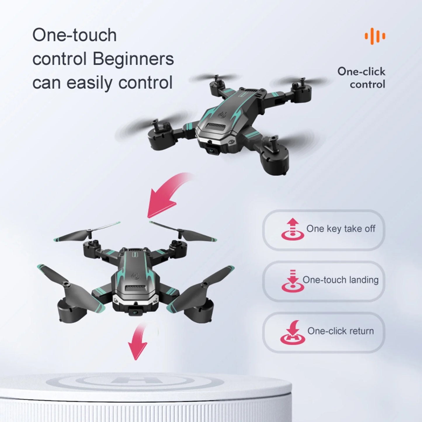 Drone with Camera for Adults Kids 1080P 8K HD Dual Camera Remote Control Drone RC Aircraft Quadcopter W/ 3 Batteries for Long Flight Mini Foldable Drone for Beginners Toys Gifts for Boys Girls