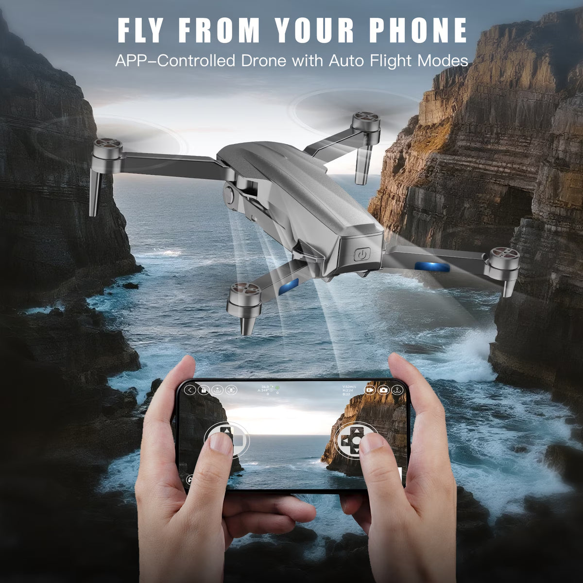 4K Drone with Camera for Adults, 52-Min Flight, 10,000FT Range, 249G Foldable FPV Quadcopter, 5G Wifi, Brushless Motor, Smart Return Home (Grey)
