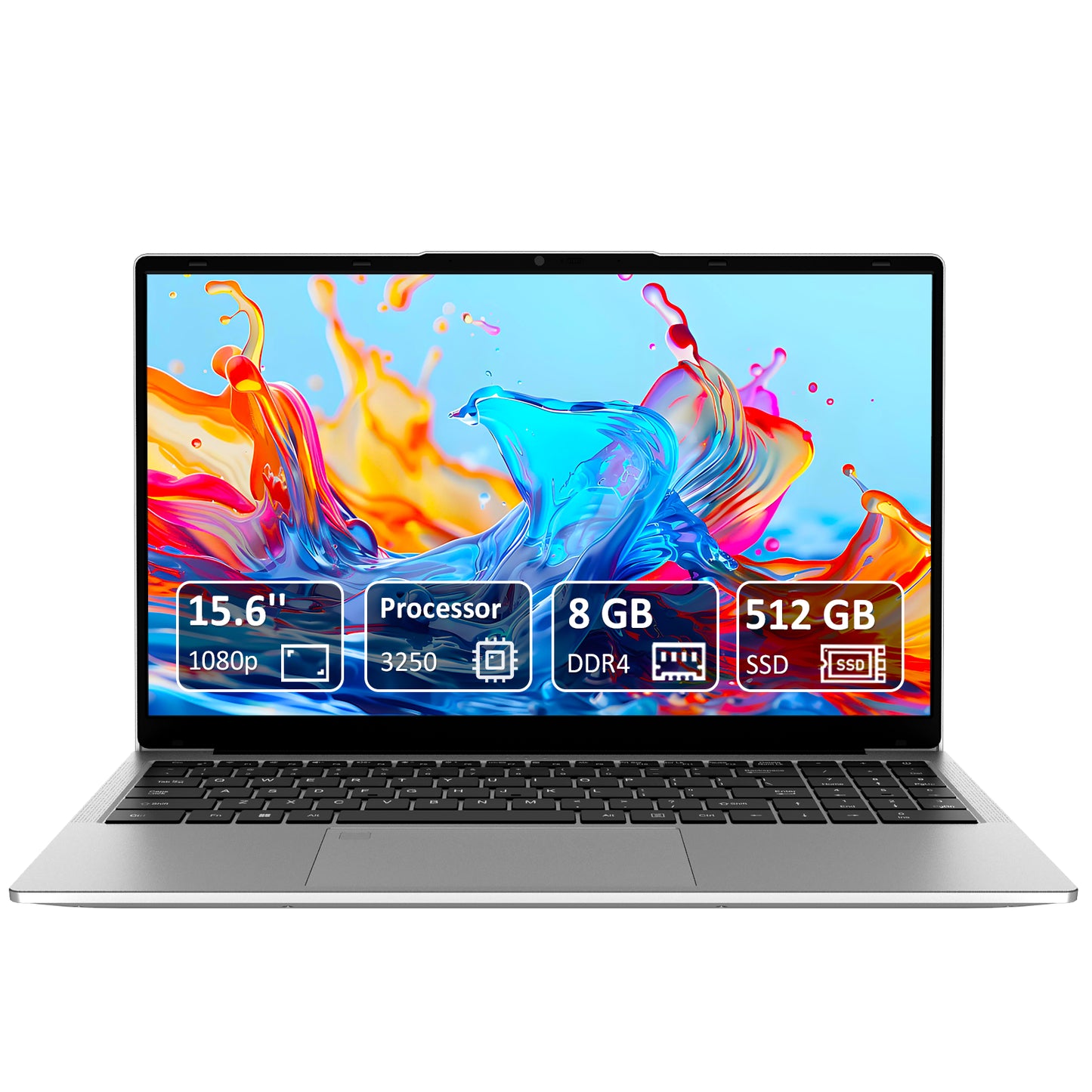 15.6" Student Laptop Notebook, AMD Ryzen 3 up to 3.5Ghz, 8GB RAM, 512GB SSD, Backlit Keyboard & Fingerprint Unlock