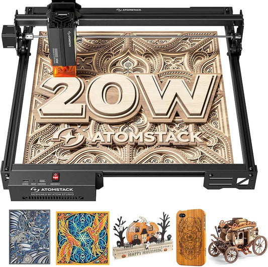 20W A20 PRO V2 Laser Engraver, 0.06Mm High Accuracy Laser Cutter for Wood, Metal, Acrylic and Glass, Professional DIY Laser Engraving Machine with Eye Protection