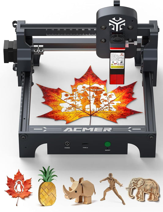 S1 Laser Engraver, 6000Mw Engraving Machine for Beginners, 130X130Mm Working Area, 0.04Mm Precision, Laser Cutter for Wood, Acrylic, Leather, DIY Craft Projects