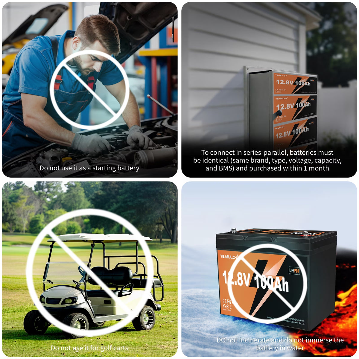 12.8V 100Ah Mini Lifepo4 Lithium Battery Built-In 100A BMS 1.28Kwh 10-Year Lifespan Rechargeable Battery 6000 Deep Cycles Perfect for RV Trolling Motor Marine Solar