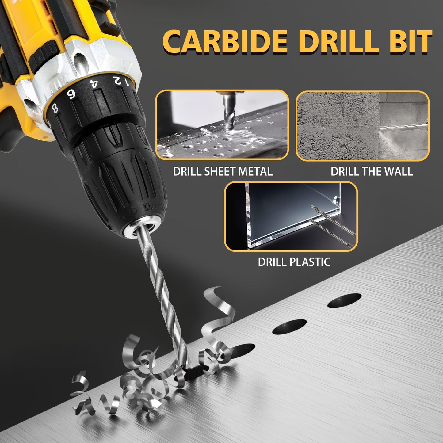 Tool Set with Power Drill, 120 Pcs Drill Set, 21V Electric Power Drill, Tool Set with Impact Drill, 2 Batteries and Charger Included