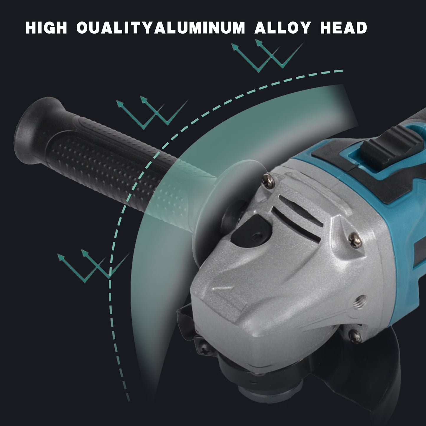 21V Cordless Angle Grinder, 4.0Ah Battery & 2A Fast Charger, 12000RPM Brushless Motor, Power Angle Grinder with Cutting & Grinding Wheels, Flap Discs for Wood Metal & Rust Removal