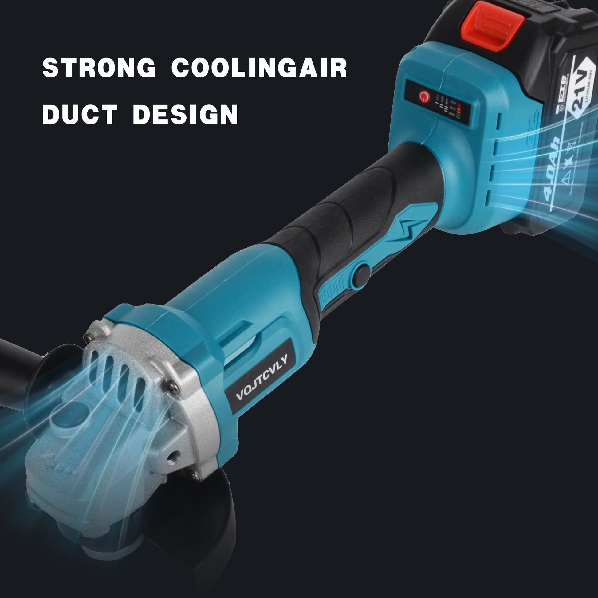 21V Cordless Angle Grinder, 4.0Ah Battery & 2A Fast Charger, 12000RPM Brushless Motor, Power Angle Grinder with Cutting & Grinding Wheels, Flap Discs for Wood Metal & Rust Removal