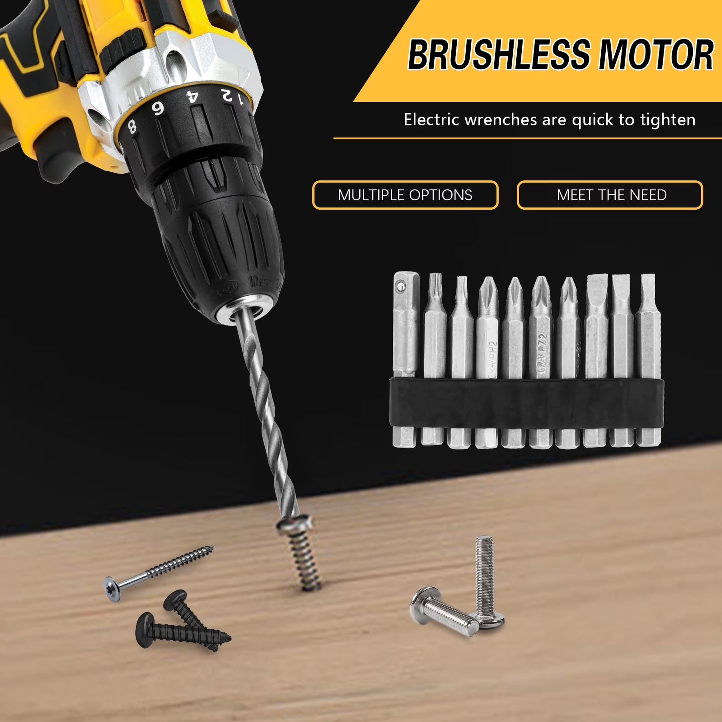Tool Set with Power Drill, 120 Pcs Drill Set, 21V Electric Power Drill, Tool Set with Impact Drill, 2 Batteries and Charger Included