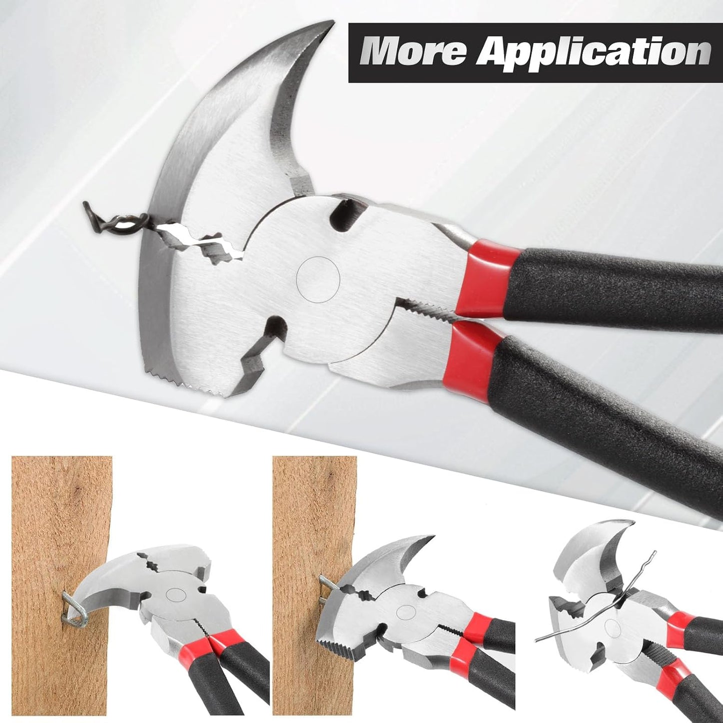 10.5 Inch Fencing Pliers Staple Puller Fence Solid Joint Pliers Fence Pliers Fencing Pliers Fence Tool Pliers Heavy Duty Fence Pliers Multi Purpose Fence Tool Fencing Pliers with Hammer Head