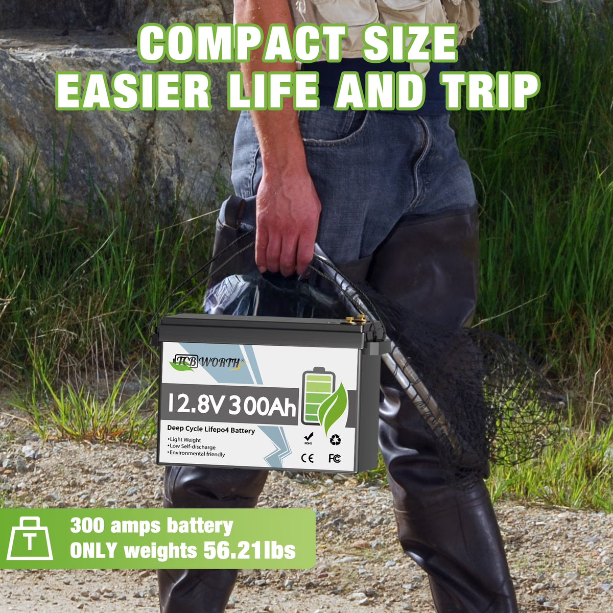 12V 300Ah Lifepo4 Battery, for Rv,Solar,,Home Energy Storage,Off-Grid, Deep Cycles Lithium Batteries
