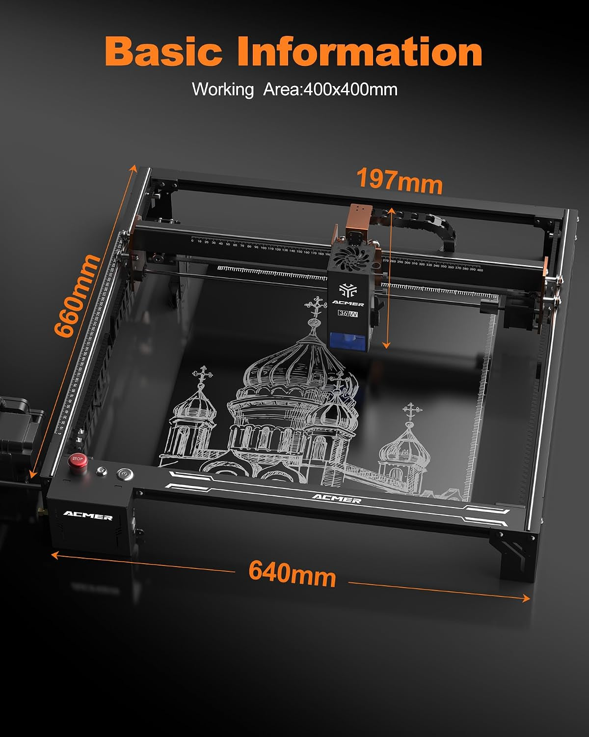 S2 Pro 36W Laser Engraver, Diode Lazer Machine with 30L Air Assist