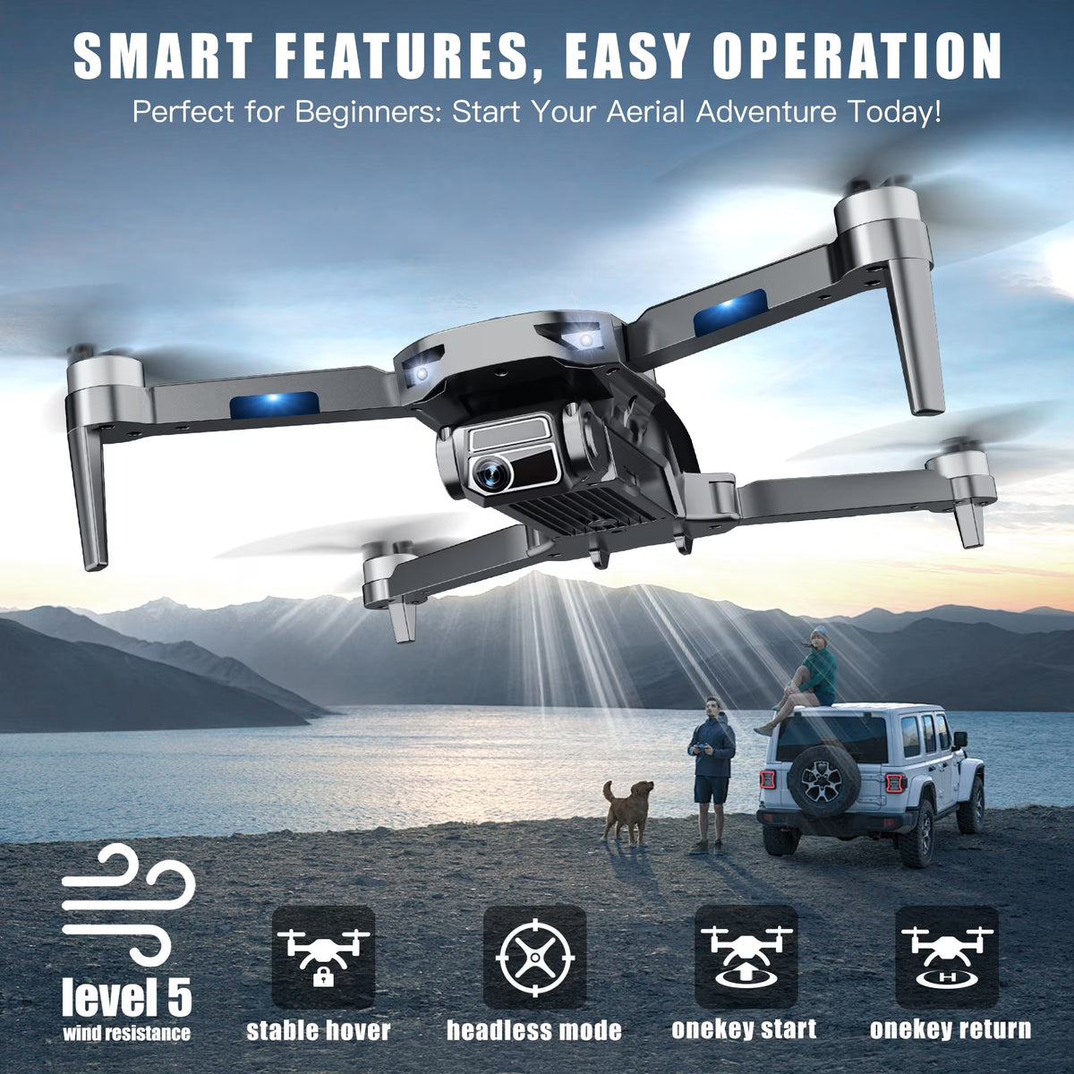 4K Drone with Camera for Adults, 52-Min Flight, 10,000FT Range, 249G Foldable FPV Quadcopter, 5G Wifi, Brushless Motor, Smart Return Home (Grey)