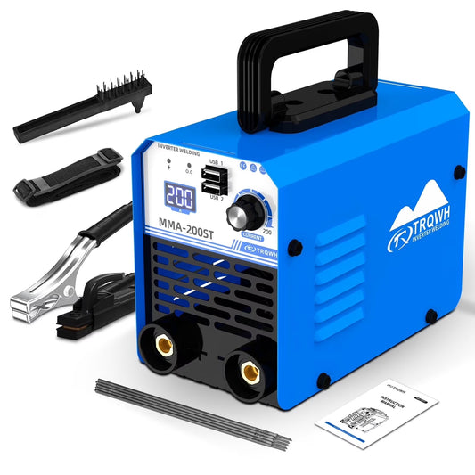 200A MMA Welding Machine 110V Stick Welder Machine Portable ARC Welder with IGBT Digital Display Hot Start for Beginners and Professionals Welder