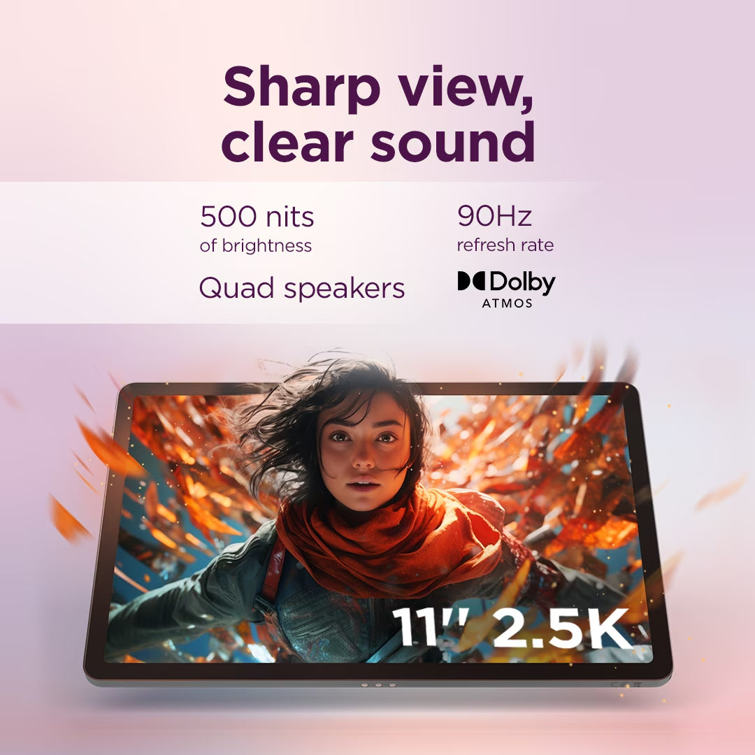 Idea Tab 11" 2.5K Mediatek Dimensity 6300 8GB 128GB Android 15, Luna Grey ZAFR0912US