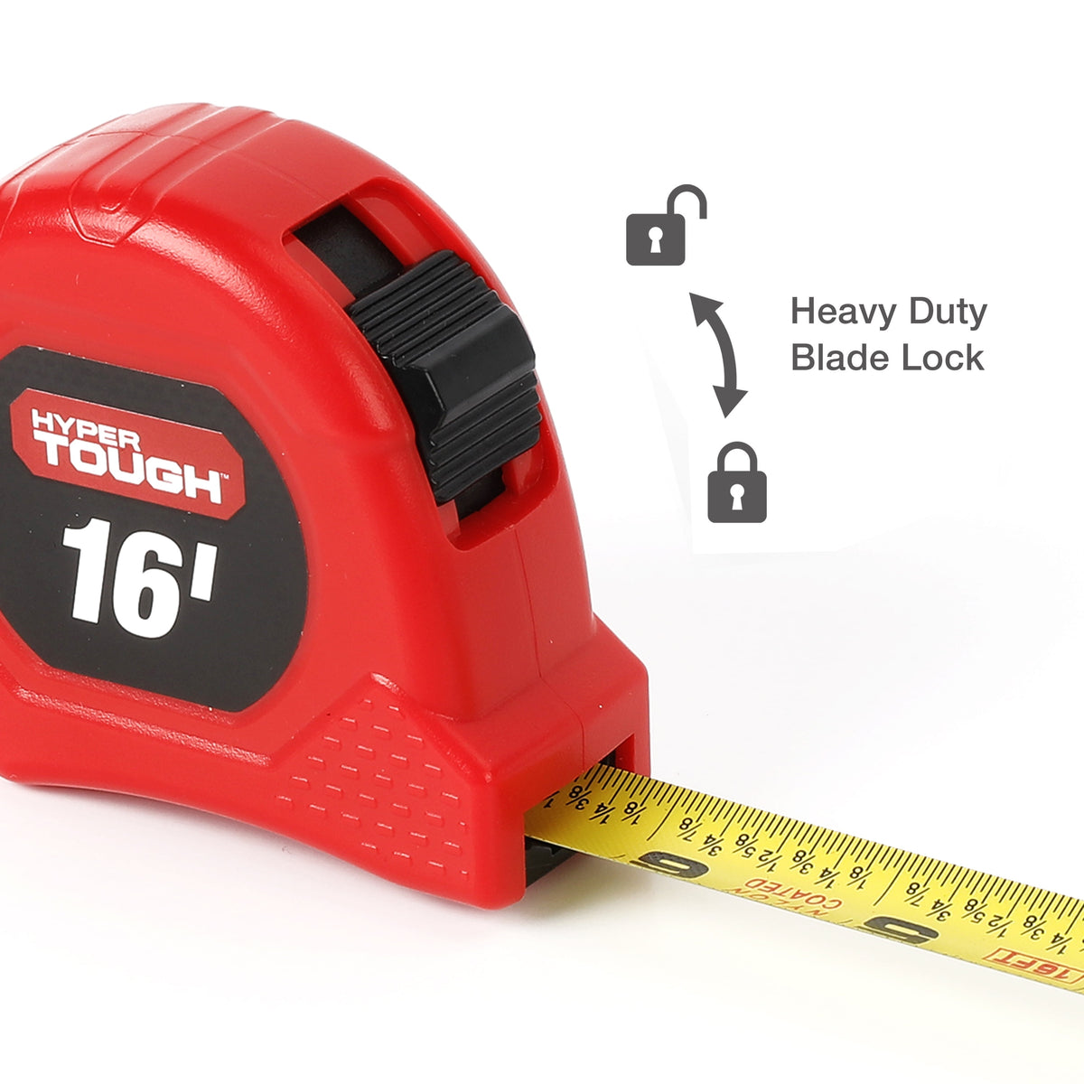 Tape Measure, 16 Ft, Nylon Coated Blade