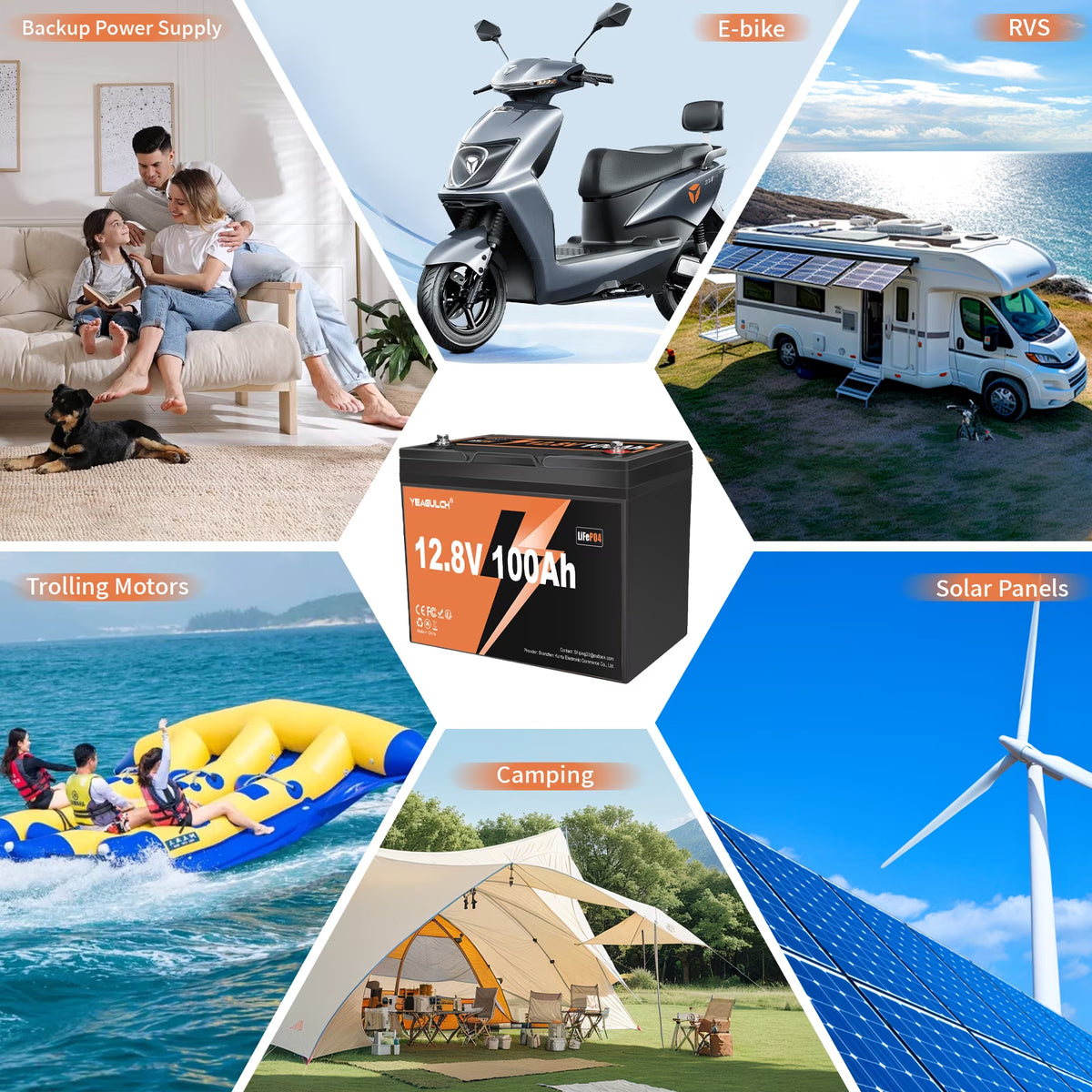 12.8V 100Ah Mini Lifepo4 Lithium Battery Built-In 100A BMS 1.28Kwh 10-Year Lifespan Rechargeable Battery 6000 Deep Cycles Perfect for RV Trolling Motor Marine Solar