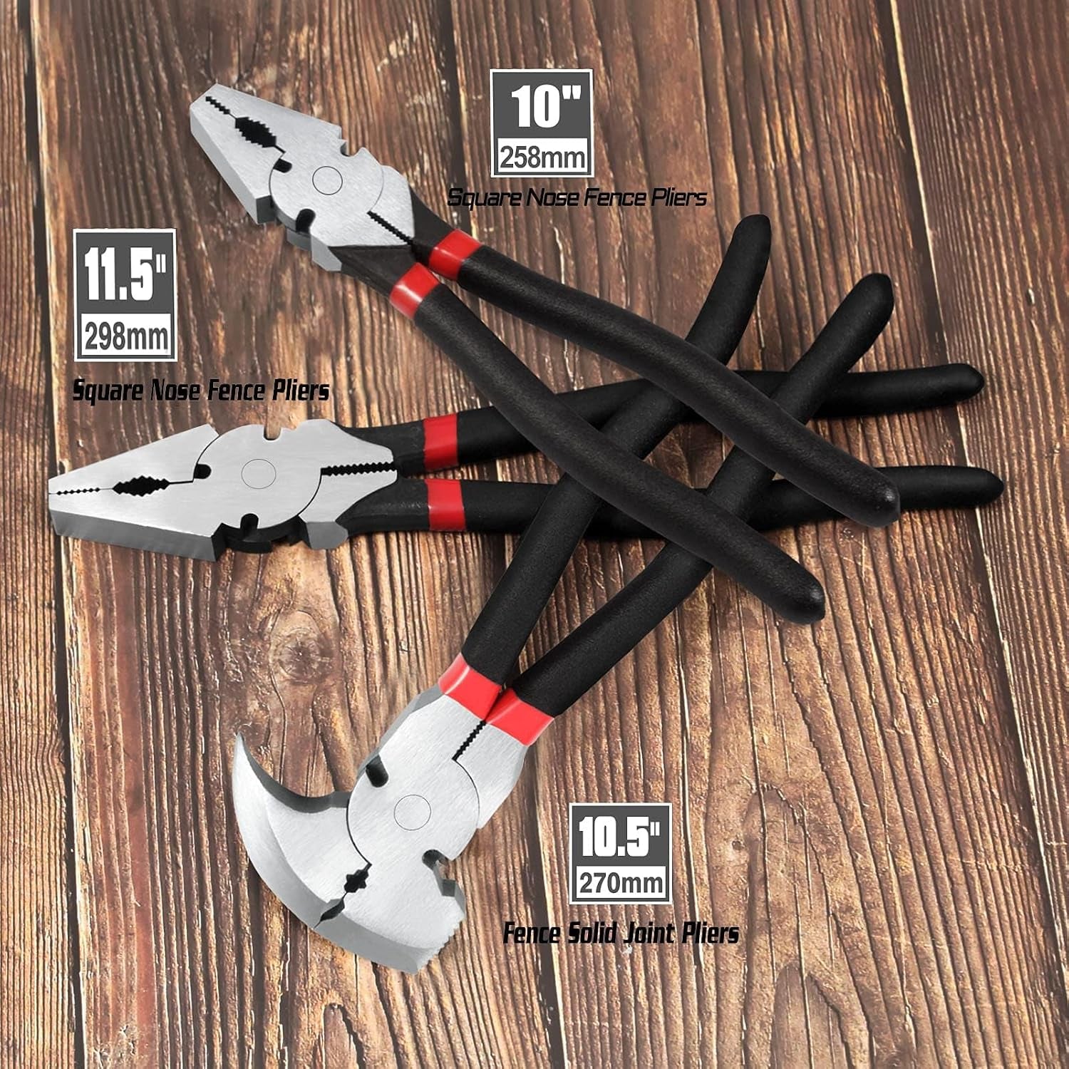 10.5 Inch Fencing Pliers Staple Puller Fence Solid Joint Pliers Fence Pliers Fencing Pliers Fence Tool Pliers Heavy Duty Fence Pliers Multi Purpose Fence Tool Fencing Pliers with Hammer Head