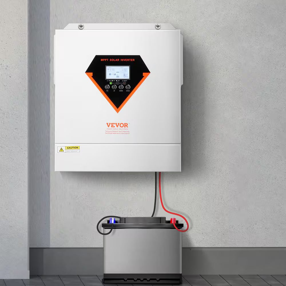 Hybrid Solar Inverter 3000-Watt All in One Sine Wave Power Inverter Charger Kit 24-Volt DC to 110/120-Volt AC Offgrid