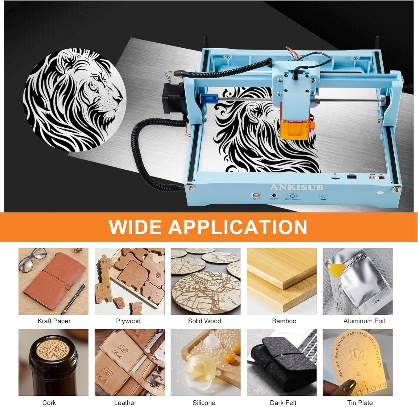 L4 Laser Engraver Machine, 3000Mw Laser Engraving Cutting Machine with 7000Mm/S Fast Laser Engraver Machine, 150X200Mm Working Area, Portable Laser Marking Machine for Jewelry, Metal, Class IV