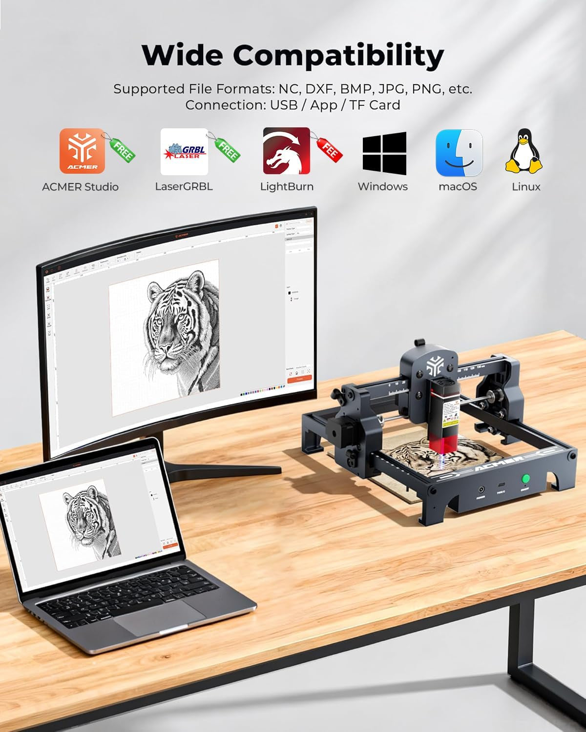 S1 Laser Engraver, 6000Mw Engraving Machine for Beginners, 130X130Mm Working Area, 0.04Mm Precision, Laser Cutter for Wood, Acrylic, Leather, DIY Craft Projects
