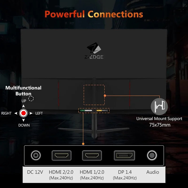 25 Inch Gaming Monitor 1080P 240Hz 1Ms MPRT FHD VA Panel 350Cd/M² Brightness Computer Monitor